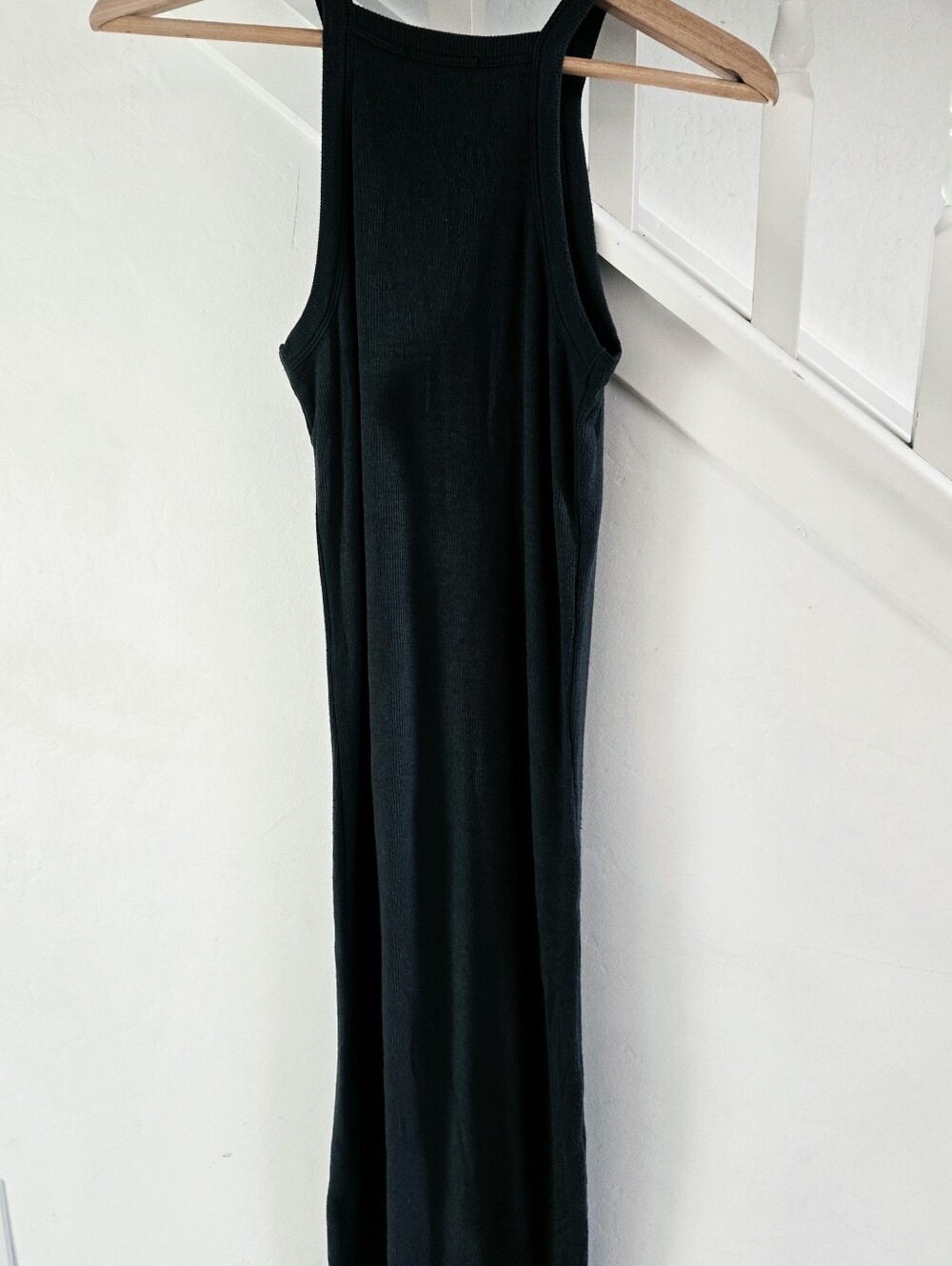 ATM Ribbed Mid Halter Dressi Dress in Coal Gray Size XS